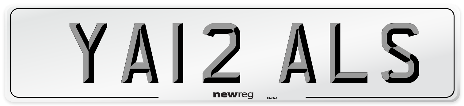 YA12 ALS Number Plate from New Reg